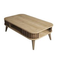 mesa baja de madera eylul - 105 x 60 x 34 cm - marron
