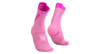 Calcetines compressport pro racing v4 0 trail rosa