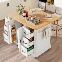 isla de cocina movil con ruedas 120 x 4575 x 91 cm blanca encimera extensible