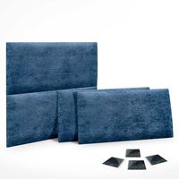 dhome juego de 4 paneles tapizados de lana ecologica pack autoadhesivos para pared acusticos absorbentes proteccion azul 60x50cm x4