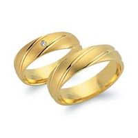 alianzas 8 quilates oro amarillo con diamante