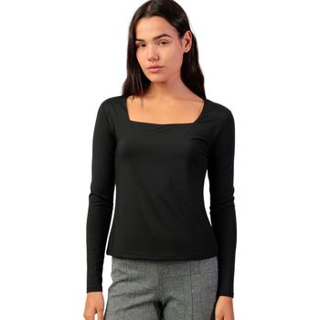 Admas Camiseta manga larga Top de manga larga y cuello cuadrado Cuadrado para mujer
