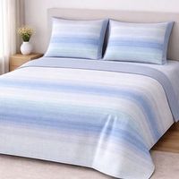 juego de sabanas 160 hilos percal padmy azul cama 200cm donegal collections
