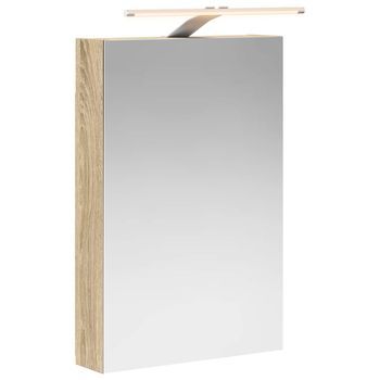 Armario Con Espejo De Baño | Mueble De Baño Roble Sonoma 40 X 10,5 X 60,5 Cm