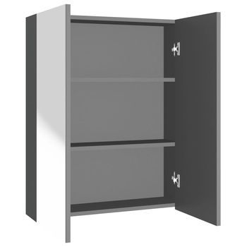 Armario De Espejo De Baño | Mueble De Baño Mdf Gris Antracita 60x15x75 Cm