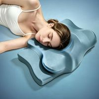 almohada cervical de espuma viscoelastica con forma de mariposa ideal para dormir de lado previene las arrugas y no ejerce presion sobre la cara