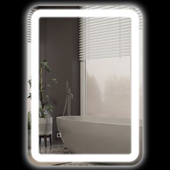 Espejo De Pared, Led, 3 Colores De Luz, Táctil, Antivaho, Memoria, Ip44, Plateado