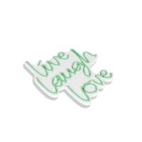 iluminacion led decorativa de plastico live laugh love verde 305x355x2 cm