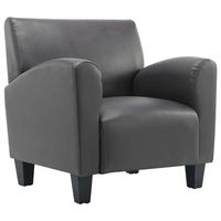 sillon de salon  silla  sillon de cuero sintetico gris