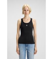 hugo para mujer 50514489 camiseta datamia negro m casual algodon sin mangas  tirantes