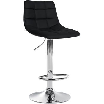 Taburete De Bar Jerry En Piel Sintético Simil Cuero Negro 46.5x43x87 Cm Clp