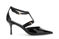 escote de charol con hebillas black