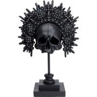 estatuilla de poliresina negra con corona h49