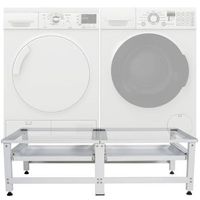 pedestal tampa doble para lavadoras metal blanco 61x124x38 cm clp