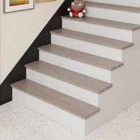 set de 2 revestimientos de escalera bunschoten pvc 120x32x46cm - gris ceniza neuholz