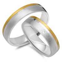 alianzas 14 quilates oro blanco amarillo con diamante