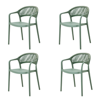 pack 4 sillas jardin verona color verde fabricadas 100 en polipropileno y cuerda sintetica modelo apilable eme mobiliario