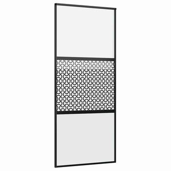 Puerta De Vidrio Calado Negro 90 X 2 X 205 Cm Aluminio Vidaxl