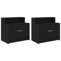mesillas de noche con cajon 2 uds roble negro 51x31x47 cm vidaxl