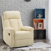sillon reclinable de acero mdf pu espuma homcom 80x97x107 cm-blanco