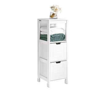 Mueble columna de baño, armario para baño - 1 estante y 2 cajones  frg127-w sobuy es