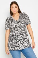 yours top blanco estampado con fruncidos mujer curvy y tallas grandes yours