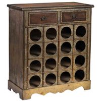 baul botellero de madera marron 63x31x695h cm