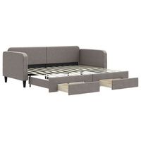sofa cama  cama para adulto  sofa convertible nido con cajones tela gris taupe 90x200 cm