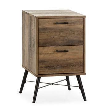 Mesita De Noche Clavel 2 Cajones Color Rustic