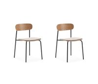 pack de 2 sillas de cocina adriana fija cojin taupe