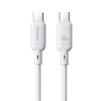 cable usb-c baseus silky series 2 metros 100 w silicona blanco carga rapida