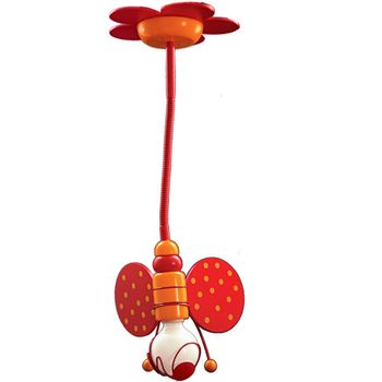 Colgante abelha 1xe27 al.64xd.24cm naranja/rojo