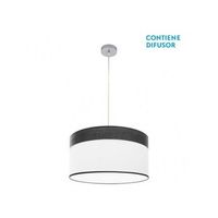 colgante cloe 2xe27 cromoblanca-madera negra regx50x50 cm