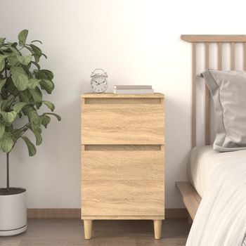 Mesita De Noche | Mesa Auxiliar | Mesilla Color Roble Sonoma 40x35x70 Cm Cfw51026