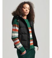 superdry para mujer w5011395a chaleco de pelo sintetico everest negro m casual poliester