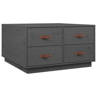 mesa de cafe - mesa de centro de madera maciza de pino gris 80x80x45 cm