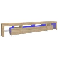 mueble de tv con luces led roble sonoma 260x365x40 cm vidaxl