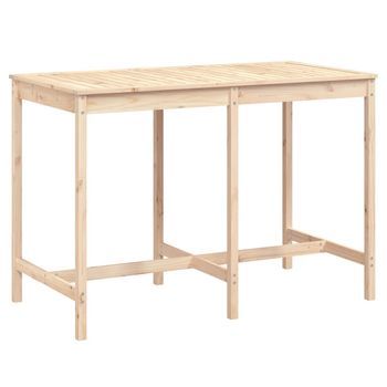 Mesa De Jardín | Mesa De Exterior Madera Maciza De Pino 159,5x82,5x110 Cmcm