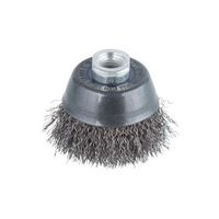 cepillo metalico en copa para amoladoras rosca m 14 o 90 mm en blister