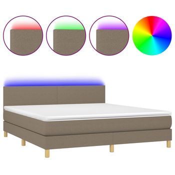 Cama Tapizada 203x180x88 Cm Tejido - Taupe