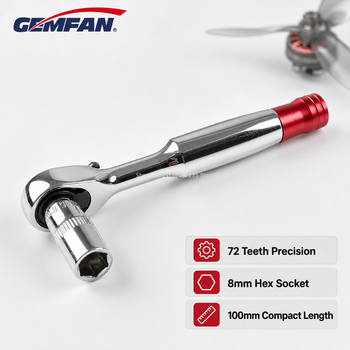 Gemfan WL-06 Llave de trinquete de 1/4 8mm para extracción de hélices, herramienta para tuercas de motor FPV sin escobillas, kit de reparación rápida de hardware, artículo nuevo