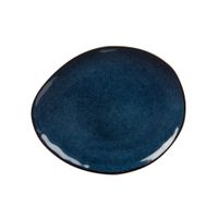 plato de postre de gres azul
