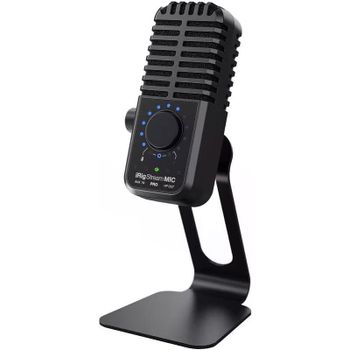Micrófono IK Multimedia iRIG Stream Mic Pro USB multipatrón con entrada 3,5 mm y Loopback