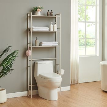 Mueble De Baño Sobre El Inodoro Ljukhobro Metal 164x64x20cm - Gris [en.casa]
