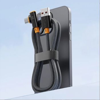 Cable de cobre 1M/2M de 90° codo USB-A a Tipo C de 240W 10A para carga rápida y transmisión de datos para iPhone 17 17 P