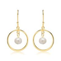 pendientes de plata 925 banados en oro con perlas