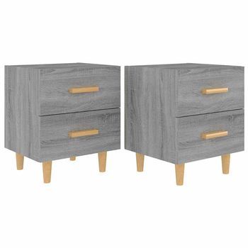 Mesitas De Noche 2 Unidades Gris Sonoma 40x35x47,5 Cm Vidaxl