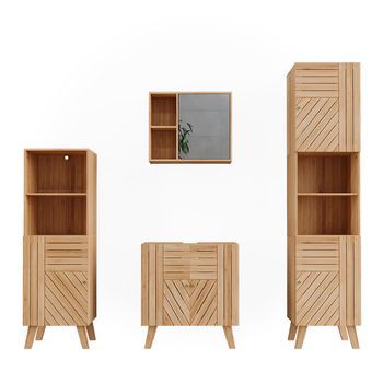 Conjunto De Muebles De Baño Lucie 4 Piezas, Con Unidad Midi Y Unidad Alta Vicco