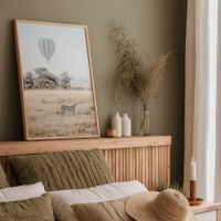 cuadro guepardo marco premium chapado en roble 30x40 cm