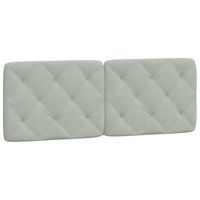 cabecero cama mueble de dormitorio de cama acolchado terciopelo claro 140 cm gris m020004452